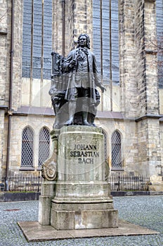 Monument for Johann Sebastian Bach in front of the Thomas Church (Thomaskirche).