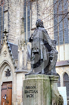 Monument for Johann Sebastian Bach in front of the Thomas Church (Thomaskirche).