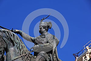 The monument of Josipa Jelacica on Jelacic Square, Trg Bana Josipa Jelacica in Zagreb, Croatia