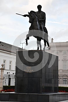 Monument of Jozef Poniatowski in Warsaw, Poland