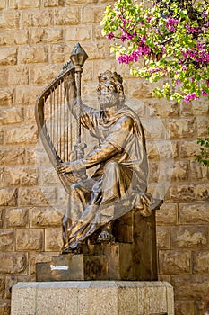 Monument of King David with the harp