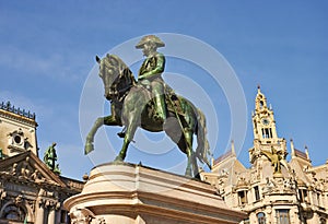 Monument of the king Pedro IV, Porto, Portugal photo