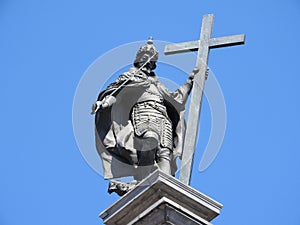 Monument of King Sigismund III in the square in front of the Royal Palace in Warsaw, Poland