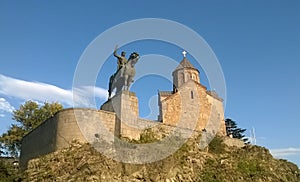 Monument of King Vakhtang Gorgasali near Metekhi Church