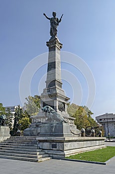 Monument of Liberty in central garden in Ruse town