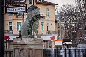 Monument of lion in the capital of Bulgaria, Sofia. An important symbol of the historic state of the former socialist bloc.