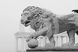 A monument of a lion