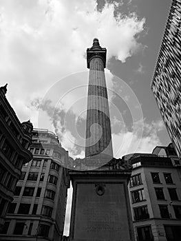 Monument in London black and white