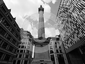 Monument in London black and white