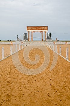 Monument or memorial of the slave trading time at the coast of Benin
