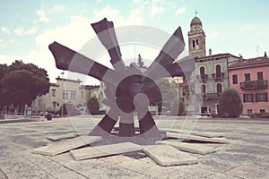 Monument in the memory of shoah victims in Verona, Italy