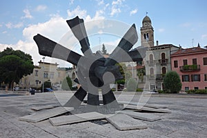 Monument in the memory of shoah victims in Verona, Italy photo