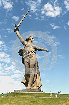 The monument the Motherland calls of the Mamaev Kurgan in Volgograd
