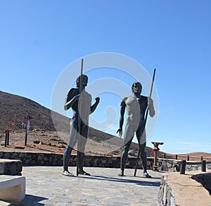 Monument near village Betancuria, Canary Island Fuerteventura