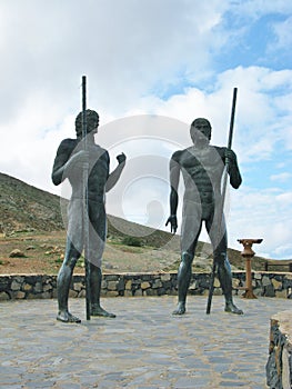 Monument near village Betancuria Fuerteventura