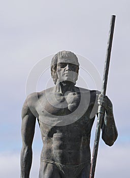 Monument near village Betancuria on Fuerteventura