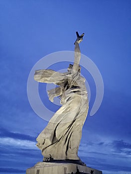 Monument night Volgograd Mamaev Kurgan pobeda Russia