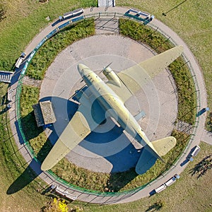 The monument of the old military plane