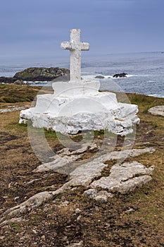 Monument on Ouessant Island. Brittany France.