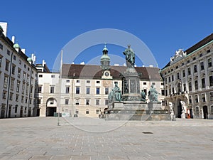 Monument in the patio of Hofburg Imperial palace in Vienna, Austria