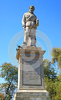 Monument of Pedro de Valdivia, a Spanish Conquistador, Located on the Hilltop of Cerro Santa Lucia, Downtown Santiago, Chile