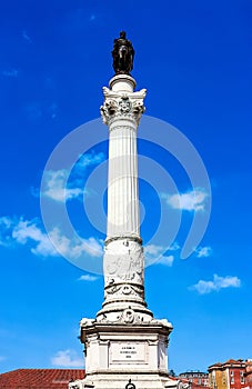 Monument of Pedro IV on the Rossio square in Lisbon, Portugal