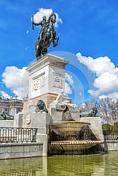 Monument of Philip IV in Plaza de Oriente in Madrid.