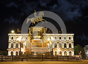 Monument of Piter First, Medniy horseman, in Saint-Petersburg, n