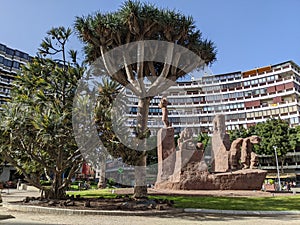 Monument on Plaza de EspaÃ±a in Las Palmas de Gran Canaria photo