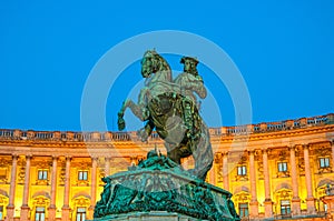 Monument of the Prinz Eugen on Heldenplatz in Vienna, Austria