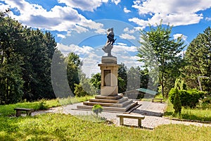 The monument on Rajac, on Suvobor Mountain, was erected by the `1300 Corporals` Association in 1970 in honor of the brave warriors