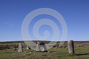 Men an tol ancient monument in cornwall photo