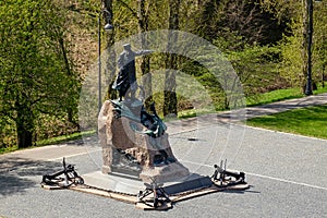 Monument of russian admiral Makarov in Kronstadt