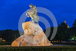 Monument of Russian emperor Peter the Great The Bronze Horseman - Saint-Petersburg - Russia