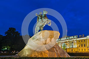 Monument of Russian emperor Peter the Great The Bronze Horseman - Saint-Petersburg - Russia