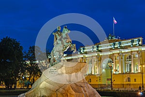 Monument of Russian emperor Peter the Great (The Bronze Horseman) - Saint-Petersburg - Russia