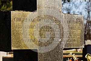 Monument With Serenity Prayer