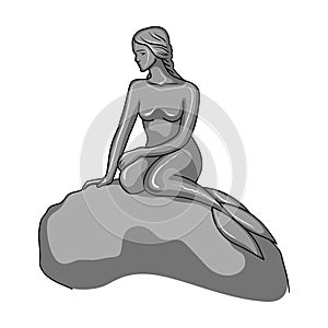 Monument, single icon in monochrome style.Monument, vector symbol stock illustration web.