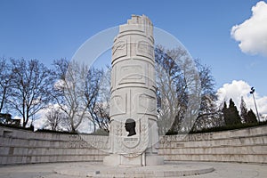 Monument statue on urban park photo