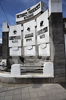 Monument of the three french victories in Fleurus close-up