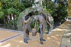 The monument to actors Andrei Mironov and Anatoly Papanov in Soc