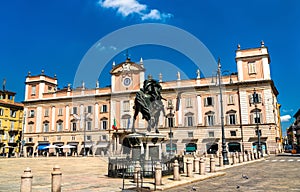 Monument to Alessandro Farnese on Piazza Cavalli in Piacenza, Italy