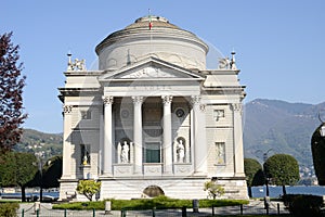 Monument to Alessandro Volta at Como on italy