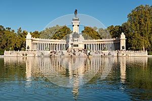 Monument to Alfonso XII by the pond photo