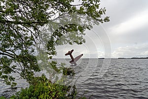 Monument to Allied airmen in the water of the Wolderwijd near Harderwijk, Netherlands