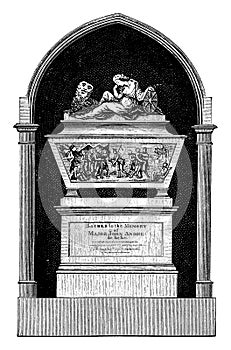 Monument to Andre,vintage illustration