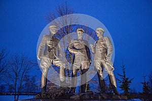 Monument to the army commanders in the Battle of Kursk on Prokhorovskoye field in Prokhorovka village Belgorod region Russia photo