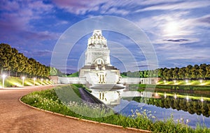 Monument to the Battle of the Nations at night, Leipzig, Germany