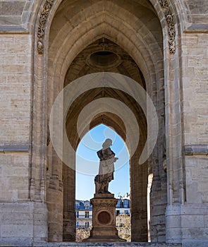 Monument to Blaise Pascal under the Saint-Jacques Tower - Paris photo