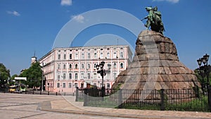 Monument to Bogdan Khmelnitsky on Sofiyskaya square in Kiev, Ukraine